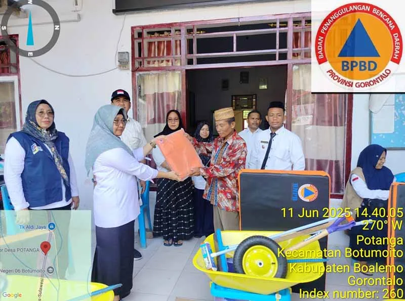BPBD Provinsi Gorontalo Salurkan Bantuan Logistik bagi Korban Banjir dan Tanah Longsor di Desa Potanga