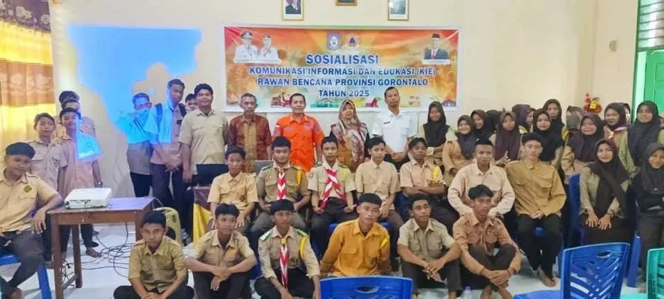 BPBD Provinsi Gorontalo Gelar Sosialisasi KIE Rawan Bencana di SMK Almamater Telaga