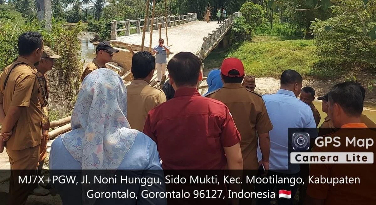 BPBD Provinsi Gorontalo Tinjau Jembatan Rusak di Desa Sidomukti 