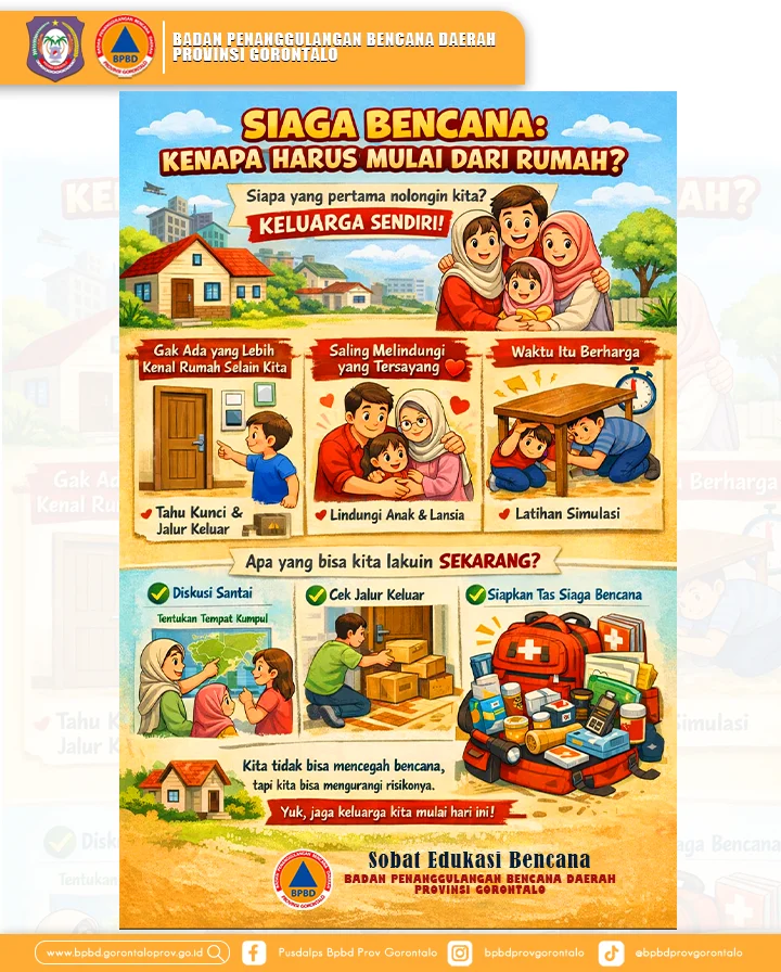 BPBD Provinsi Gorontalo Edukasi Bencana Mulai dari Rumah