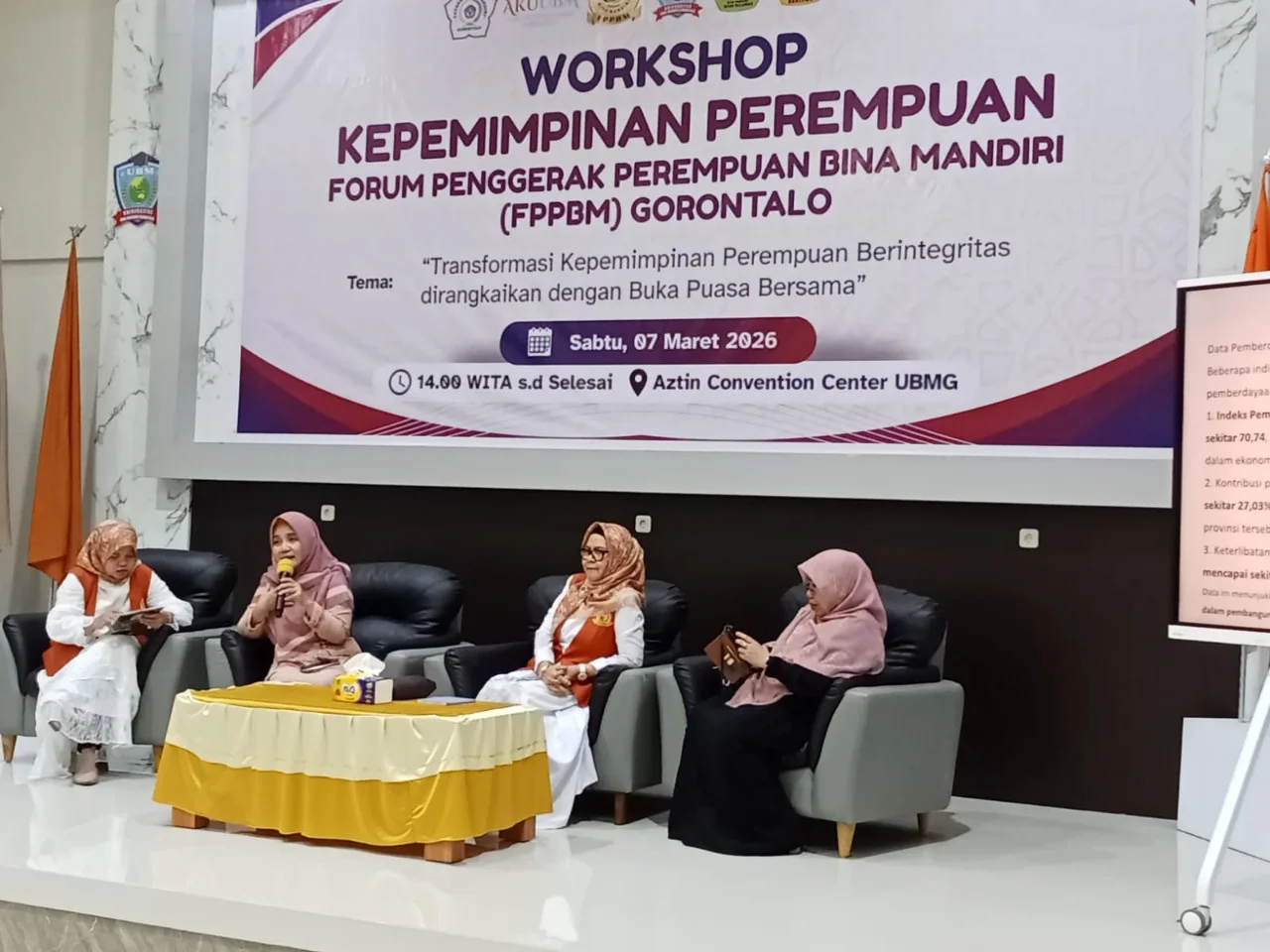 Dorong Perempuan Jadi Motor Pembangunan, Kadis DPPPA-PMD Sampaikan Materi di Workshop Kepemimpinan Perempuan di Gorontalo