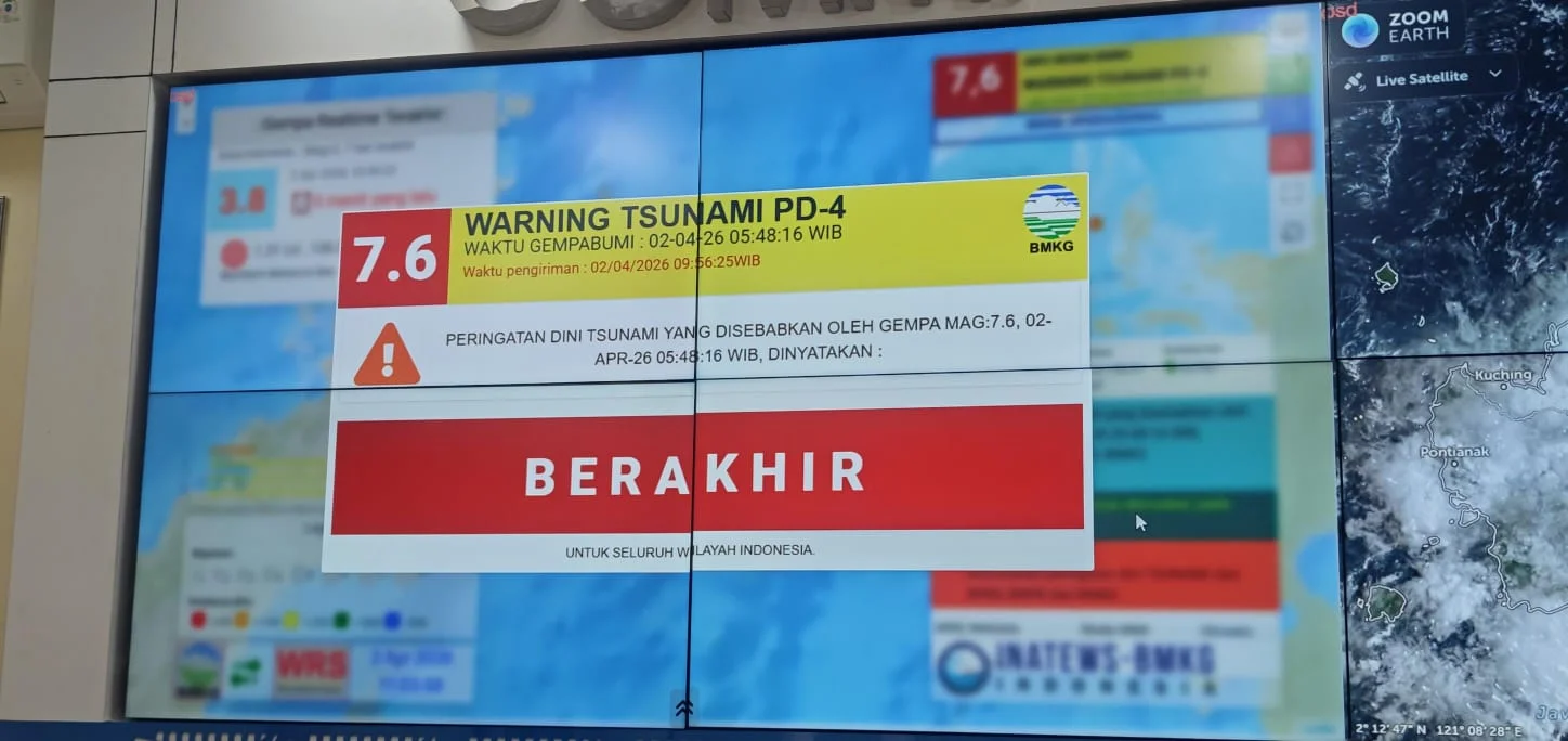 Peringatan Dini Tsunami Dinyatakan Berakhir Usai Gempa M 7,3 Guncang Sulut