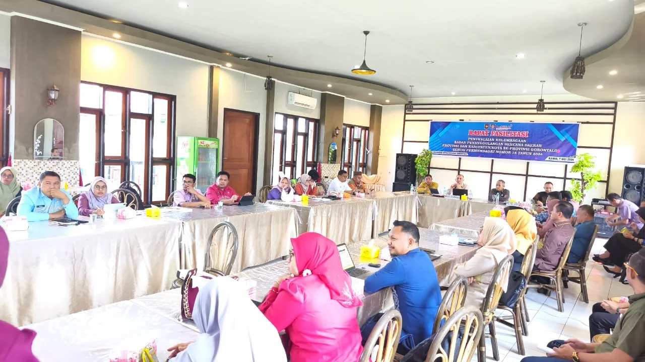 Rapat Fasilitasi Penyesuaian Kelembagaan Sesuai Permendagri Nomor 18 Tahun 2025,  BPBD Gorontalo: Maksimalkan Fungsi-Tugas BPBD 
