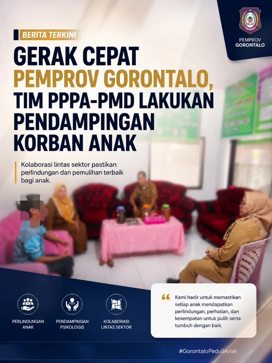 Gerak Cepat Pemprov Gorontalo, Tim PPPA-PMD Lakukan Pendampingan Korban Anak