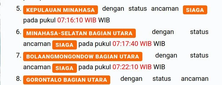 Update: Gempa Bumi Magnitudo 7,7 Guncang Wilayah Laut Utara Sulawesi, Warga Gorontalo Diminta Tetap Siaga