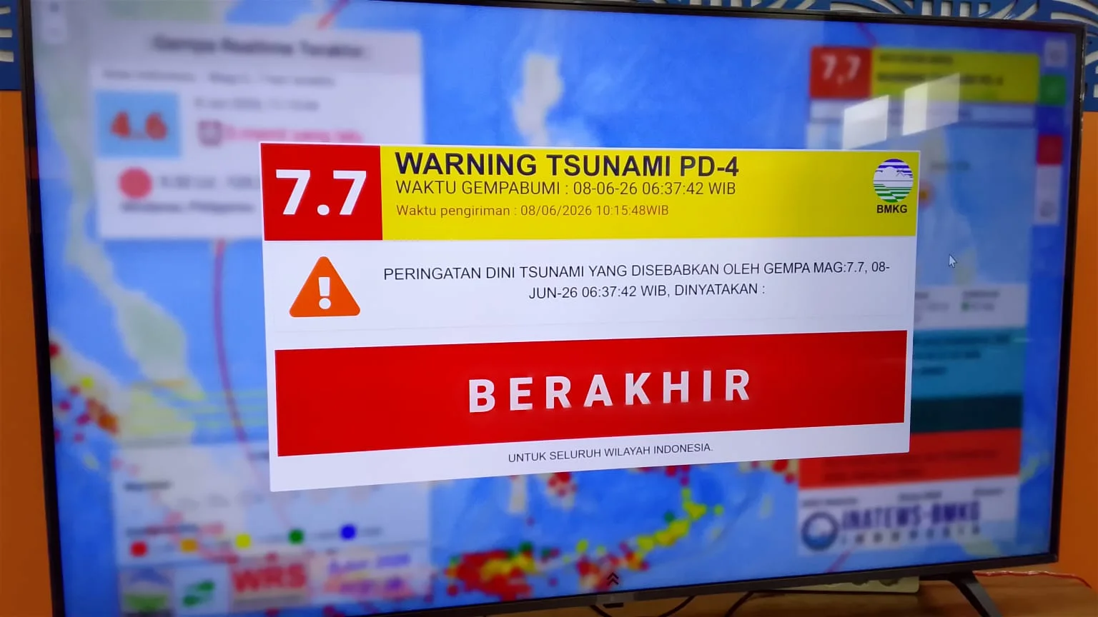 Peringatan Dini Tsunami Dinyatakan Berakhir Usai Gempa M 7,7 Guncang Filipina-Wilayah Laut Utara Sulawesi-Gorontalo