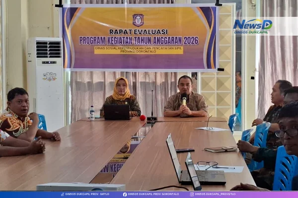 Dinsosdukcapil Gorontalo Evaluasi Program 2026, Tekankan Perbaikan Kinerja dan Penyerapan Anggaran