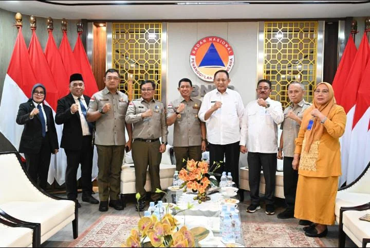 Kalak BPBD Dampingi Gubernur, Perjuangkan Pembangunan Infrastruktur Gorontalo di BNPB
