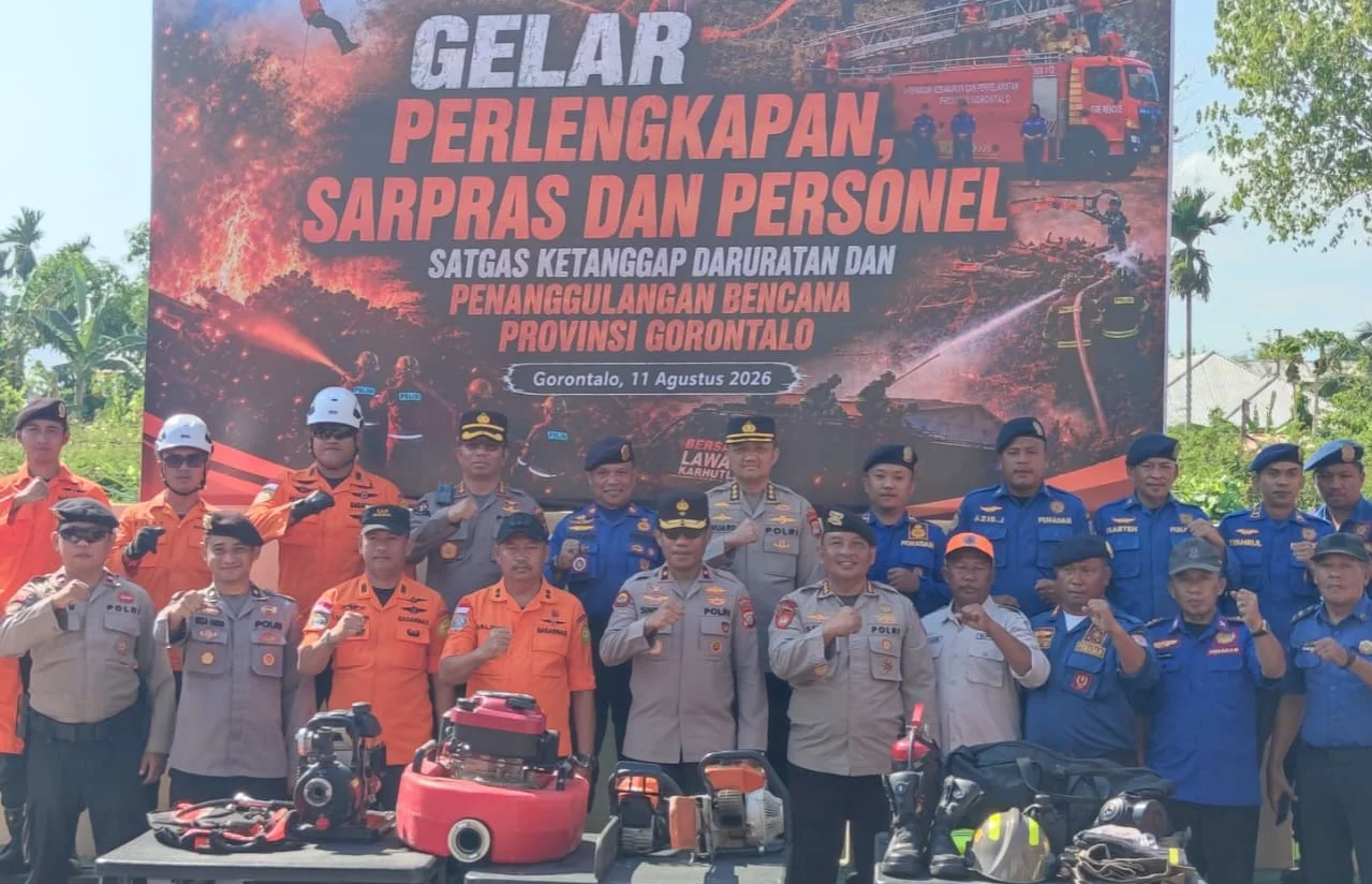 BPBD Gorontalo Ikut Andil dalam Gelar Perlengkapan dan Personel Satgas Penanggulangan Bencana