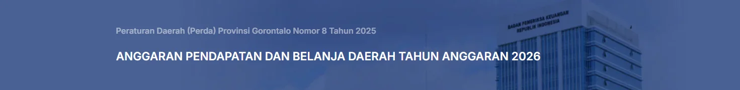 APBD PEMERINTAH PROVINSI GORONTALO TAHUN ANGGARAN 2026