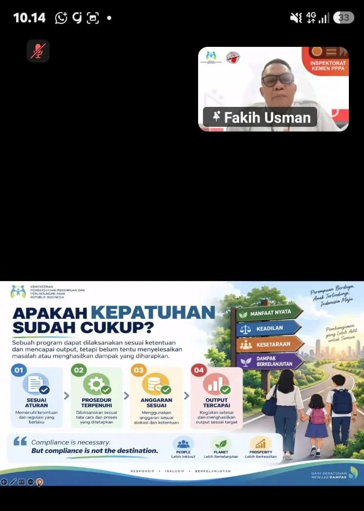 Dinas PPPA-PMD Gorontalo Ikuti Pertemuan Pusat dan Daerah untuk Perkuat Pengarusutamaan Gender