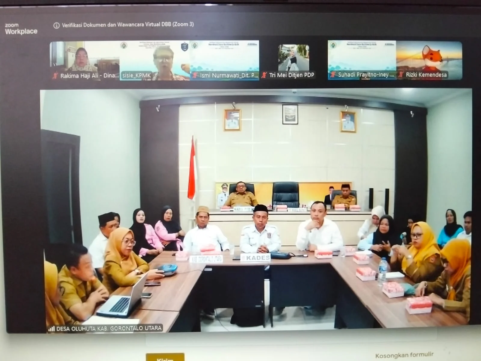 Desa Oluhuta Kec. Atinggola Kab. Gorut Wakili Prov. Gorontalo dalam Verifikasi dan Wawancara Nominasi Desa Berkinerja Baik Tingkat Nasional Tahun 2026