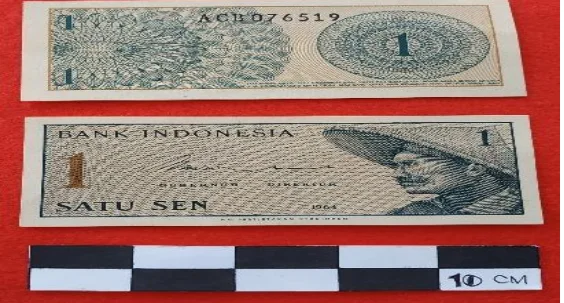 Uang Kertas 1 Sen Tahun 1964 Bergambar Sukarelawan