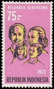 Prangko 75 Rp Bergambar Keluarga Berencana tahun 1972