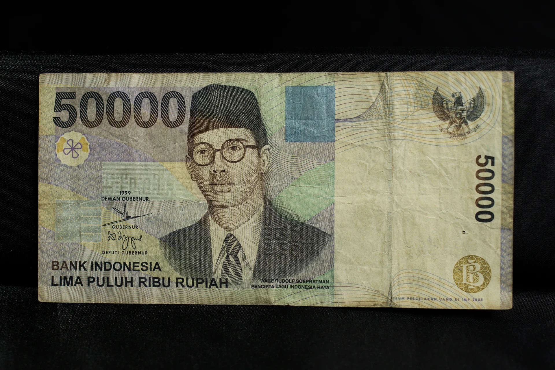 Uang Kertas 50.000 Rupiah Tahun 1999 W.R Soepratman