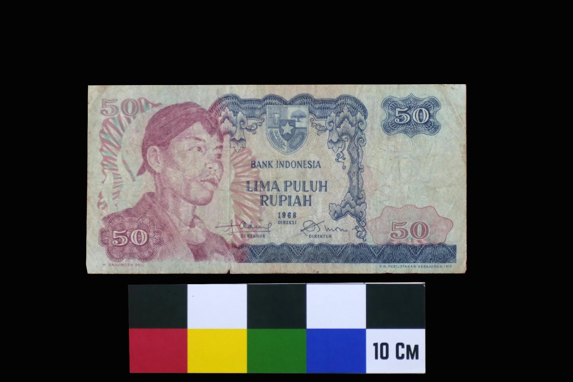 Uang Kertas 50 Rupiah Tahun 1968 Bergambar Jenderal Sudirman