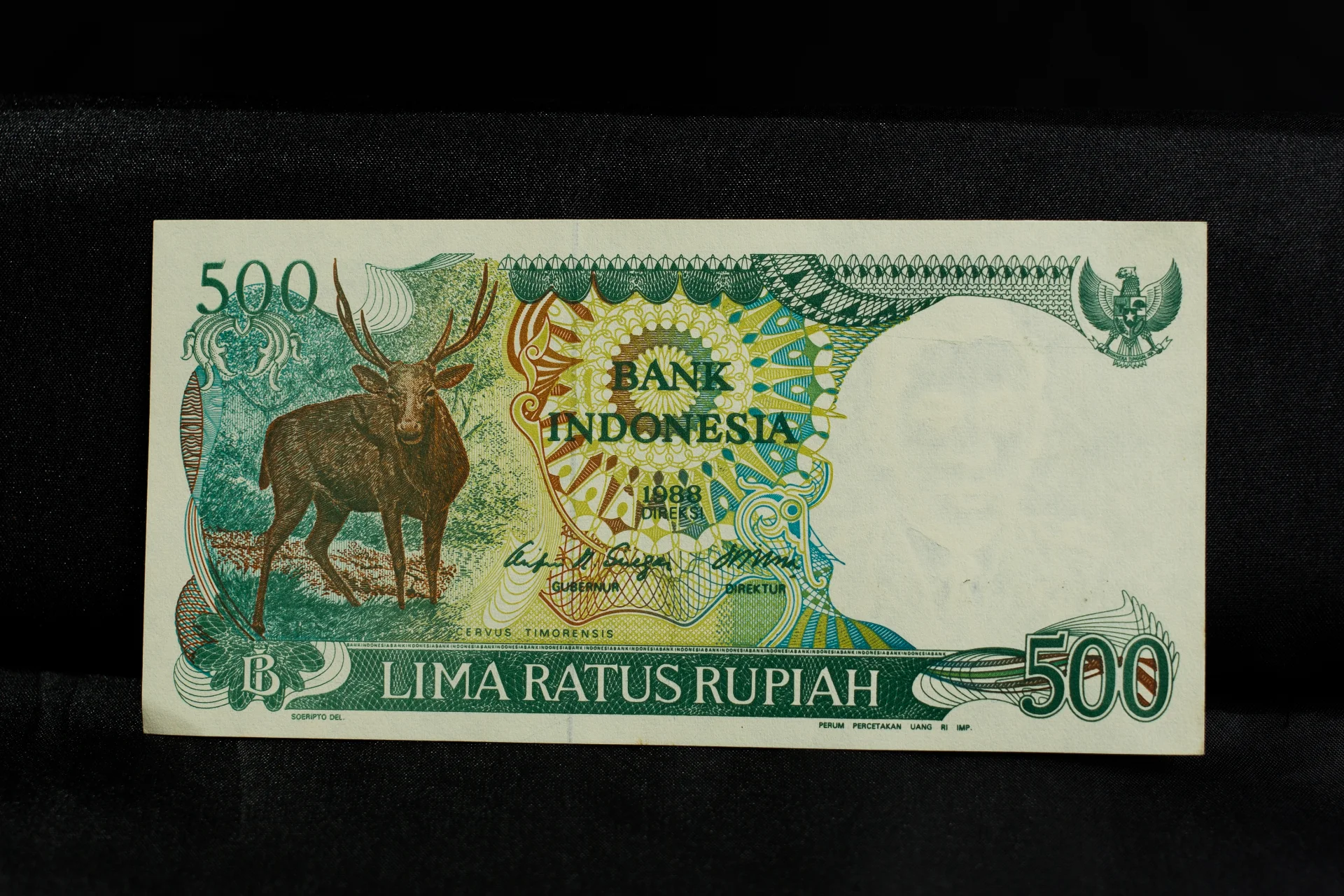 Uang Kertas 500 Rupiah Tahun 1987 Bergambar Rusa Timor