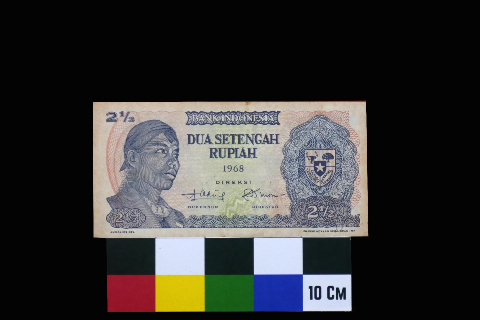 Uang Kertas 2 1/2 Rupiah Tahun 1968 Bergambar Jenderal Sudirman 