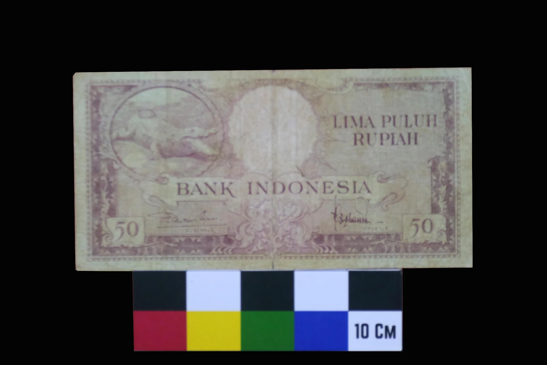 Uang Kertas 50 Rupiah Tahun 1957 Bergambar Buaya